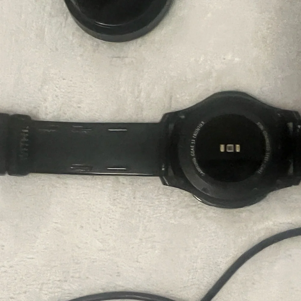 Samsung -Gear s3 frontier Black Smartwatch with Charging Dock (F)